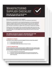 Manufacturing Supplier Checklist