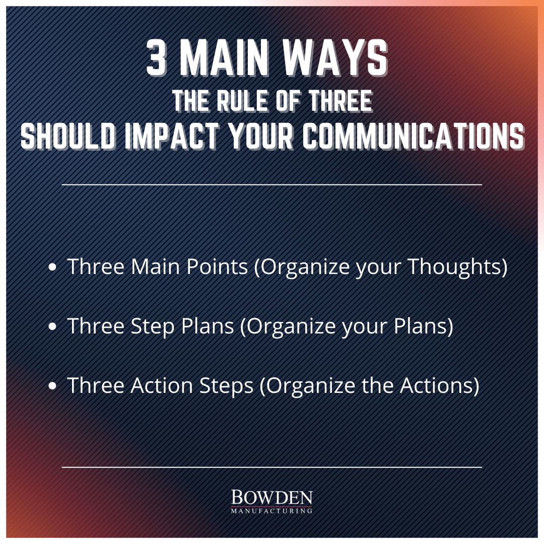 The rule of 3 in communications